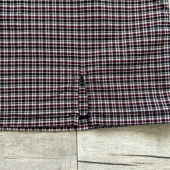 Hollister Red Black Retro Plaid Preppy Square Neck Slit Party Mini Dress XS - Picture 2 of 14